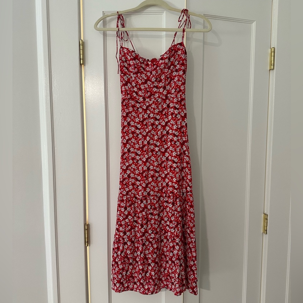 Reformation Red Floral Dress